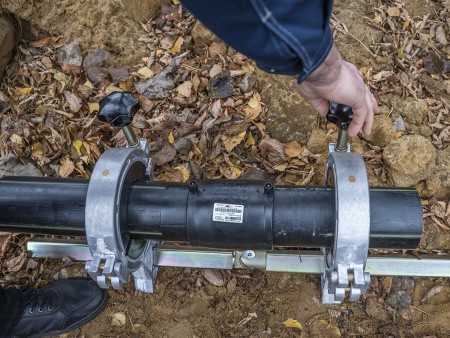 Муфта электросварная, процесс сварки.